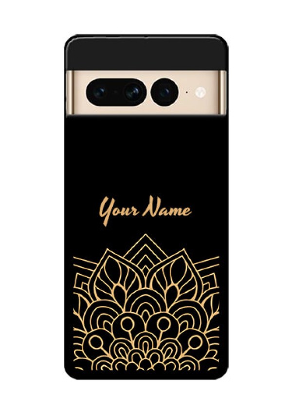 Google Pixel 7 Pro 5G Custom Glass Phone Case - Golden Mandala Design