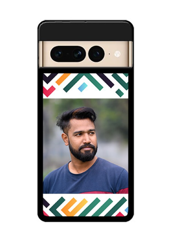 Google Pixel 7 Pro 5G Custom Glass Phone Case - Colorful Maze Pattern Design