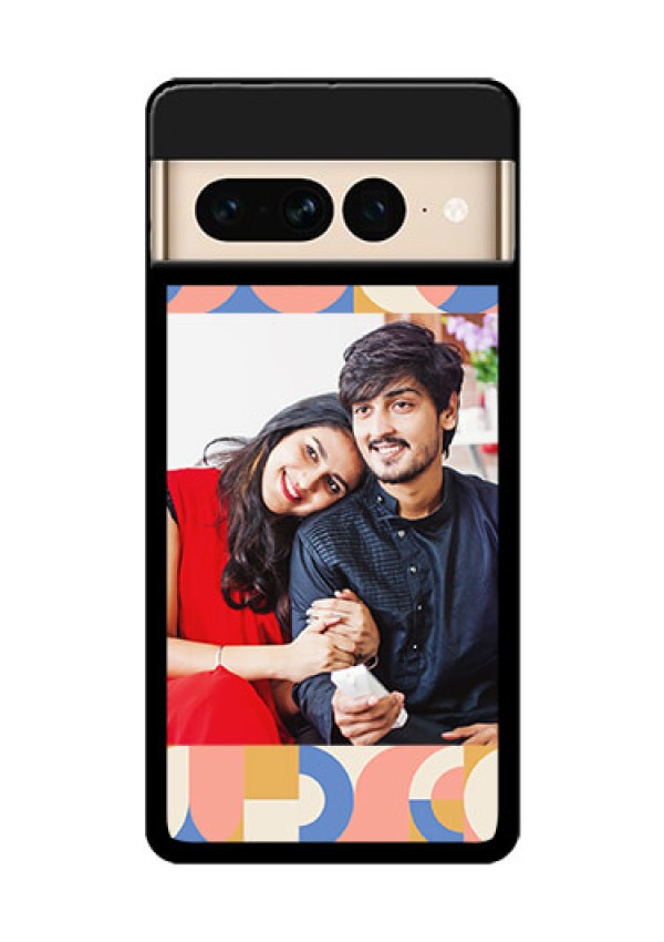 Google Pixel 7 Pro 5G Custom Glass Phone Case - Semi - Circle Maze Pattern Design