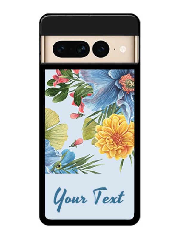 Custom Google Pixel 7 Pro 5G Custom Glass Phone Case - Stunning Watercolored Flowers Painting Design