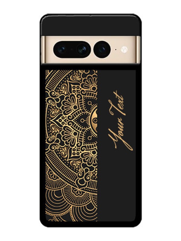 Custom Google Pixel 7 Pro 5G Custom Glass Phone Case - Mandala Art With Custom Text Design