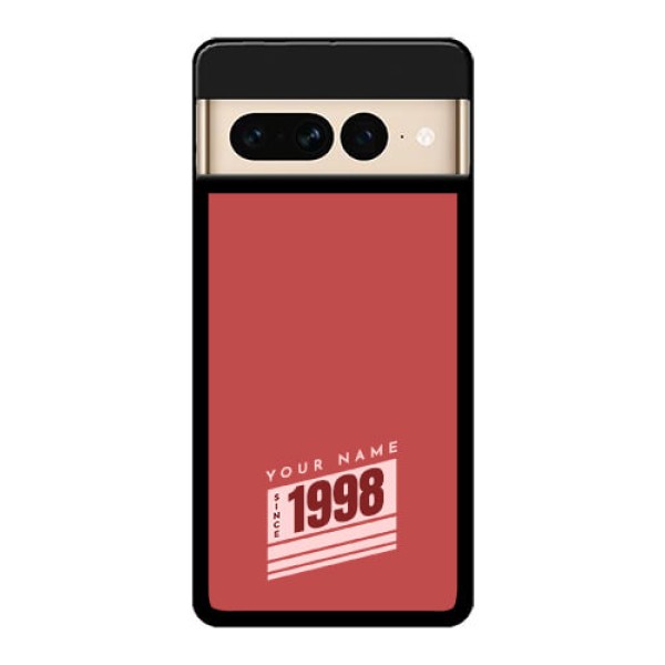 Google Pixel 7 Pro 5G Custom Glass Phone Case - Red Custom Year Of Birth Design