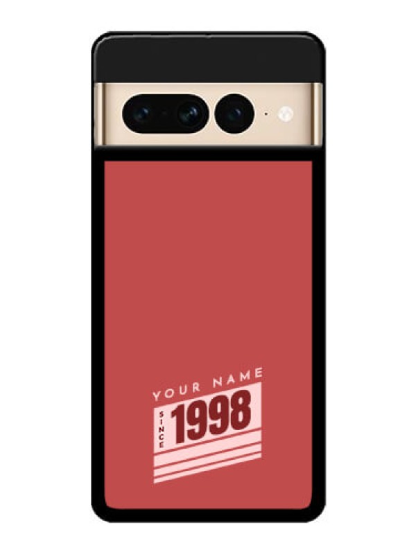 Custom Google Pixel 7 Pro 5G Custom Glass Phone Case - Red Custom Year Of Birth Design