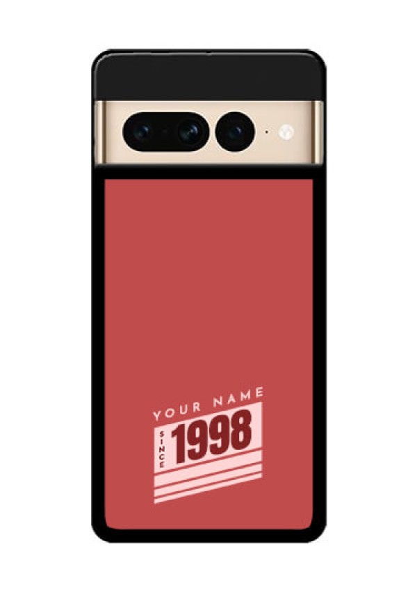 Google Pixel 7 Pro 5G Custom Glass Phone Case - Red Custom Year Of Birth Design