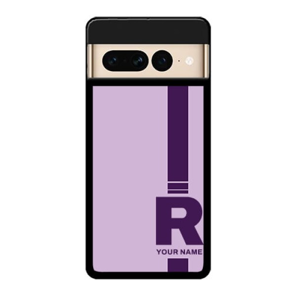 Google Pixel 7 Pro 5G Custom Glass Phone Case - Simple Dual Tone Stripe With Name Design