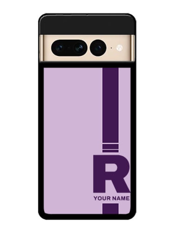 Custom Google Pixel 7 Pro 5G Custom Glass Phone Case - Simple Dual Tone Stripe With Name Design