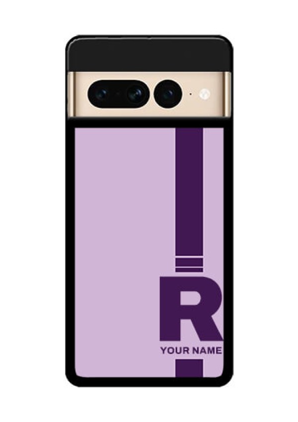 Google Pixel 7 Pro 5G Custom Glass Phone Case - Simple Dual Tone Stripe With Name Design