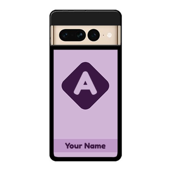 Google Pixel 7 Pro 5G Custom Glass Phone Case - Custom Letter In Curved Badge Design
