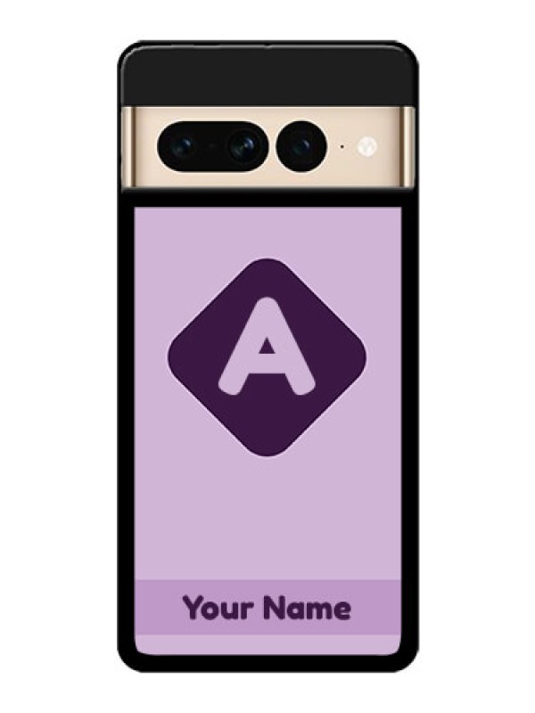 Custom Google Pixel 7 Pro 5G Custom Glass Phone Case - Custom Letter In Curved Badge Design