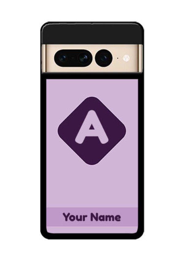 Google Pixel 7 Pro 5G Custom Glass Phone Case - Custom Letter In Curved Badge Design