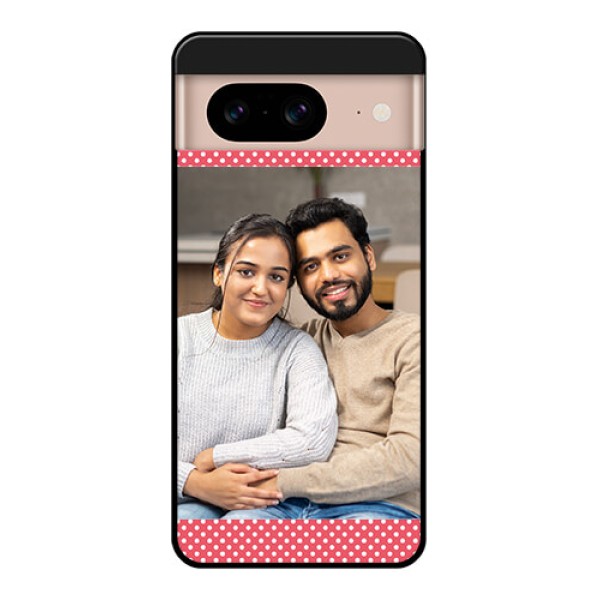 Google Pixel 8 5G Custom Glass Phone Case - White Dotted Design