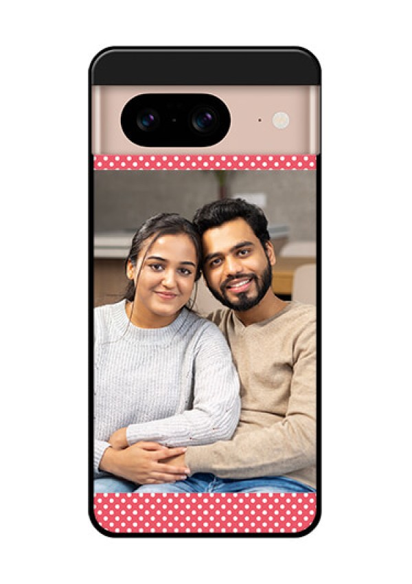 Google Pixel 8 5G Custom Glass Phone Case - White Dotted Design