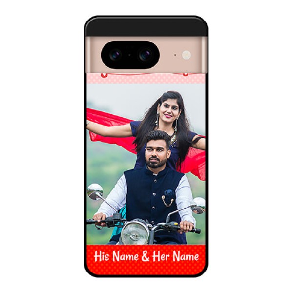 Google Pixel 8 5G Custom Glass Phone Case - Red Pattern Case Design
