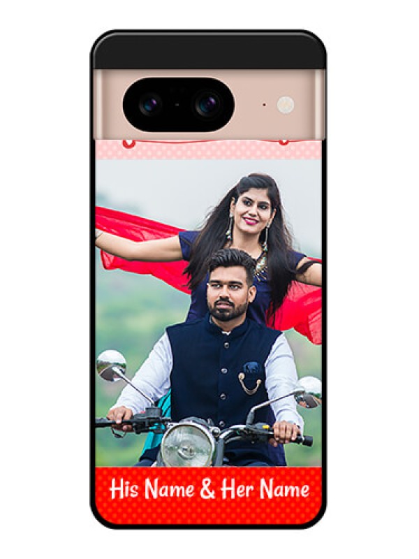 Custom Google Pixel 8 5G Custom Glass Phone Case - Red Pattern Case Design