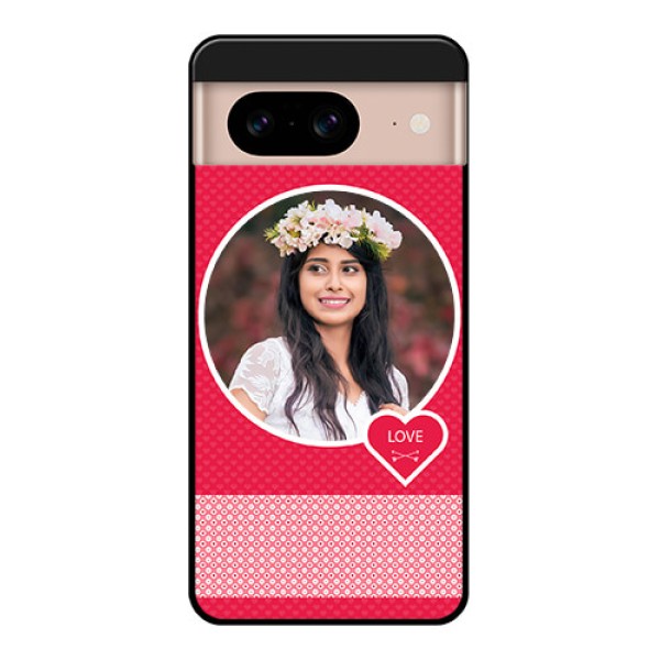 Google Pixel 8 5G Custom Glass Phone Case - Pink Color Pattern Design