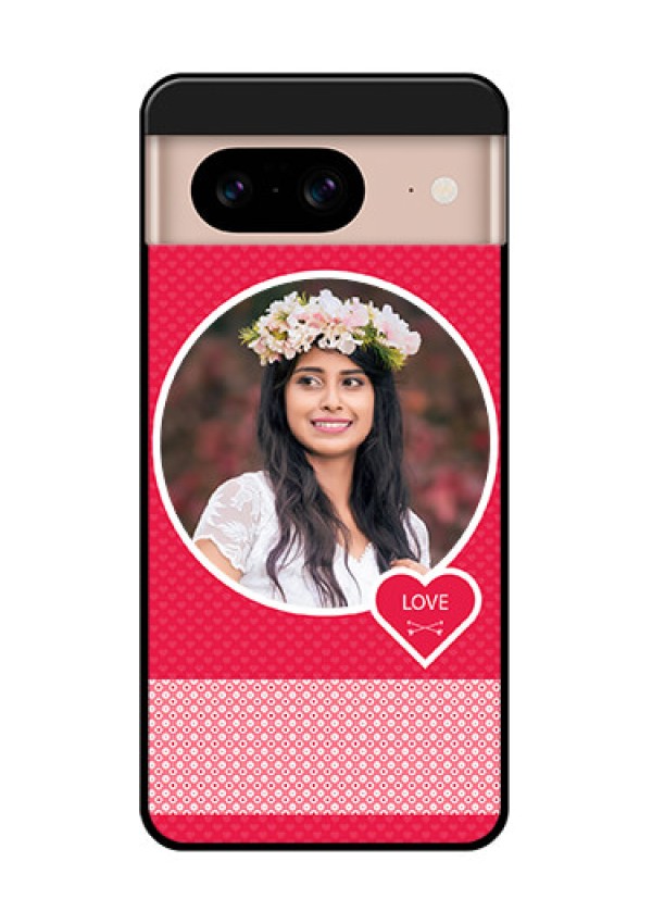 Google Pixel 8 5G Custom Glass Phone Case - Pink Color Pattern Design