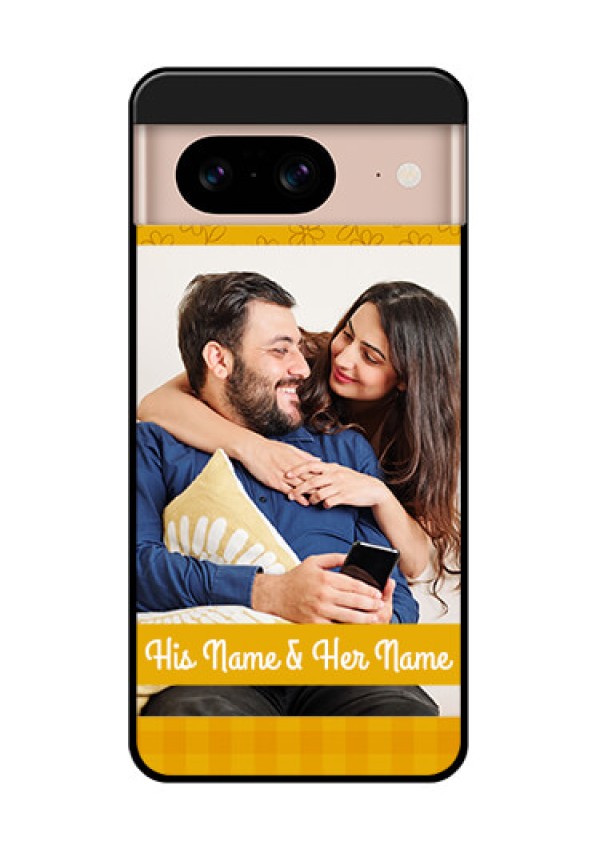 Google Pixel 8 5G Custom Glass Phone Case - Yellow Floral Design
