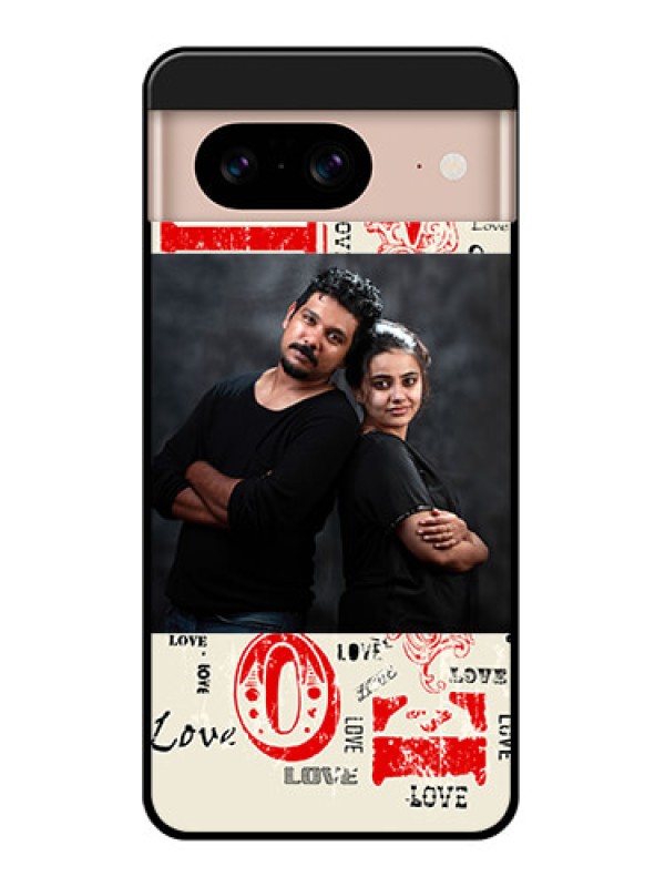 Custom Google Pixel 8 5G Custom Glass Phone Case - Trendy Love Design Case