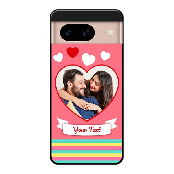 Google Pixel 8 5G Custom Glass Phone Case - Love Shapes Doodle Design
