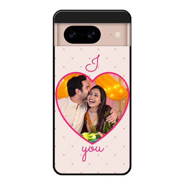 Google Pixel 8 5G Custom Glass Phone Case - Heart Shape Design