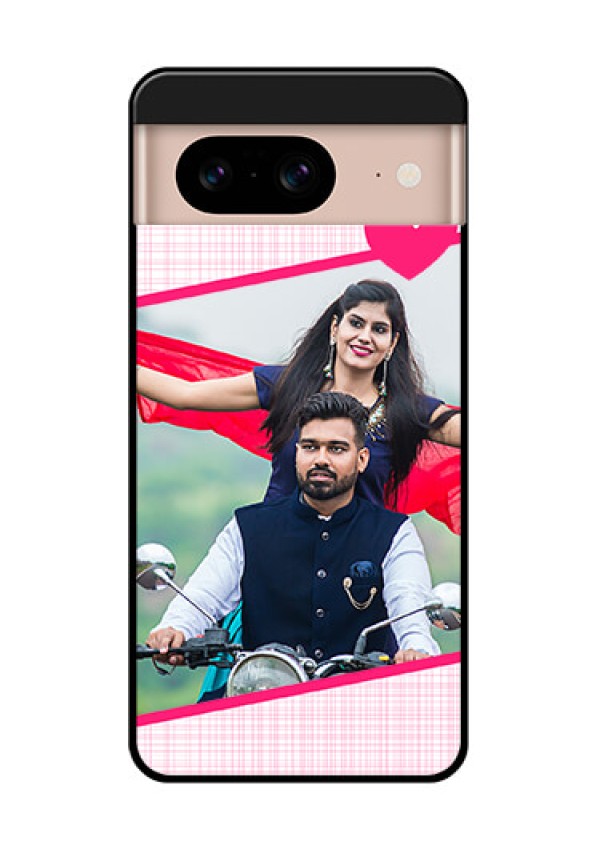 Google Pixel 8 5G Custom Glass Phone Case - Love Shape Heart Design