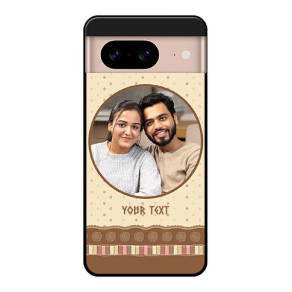 Google Pixel 8 5G Custom Glass Phone Case - Brown Dotted Mobile Case Design
