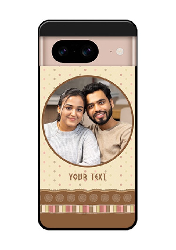Google Pixel 8 5G Custom Glass Phone Case - Brown Dotted Mobile Case Design