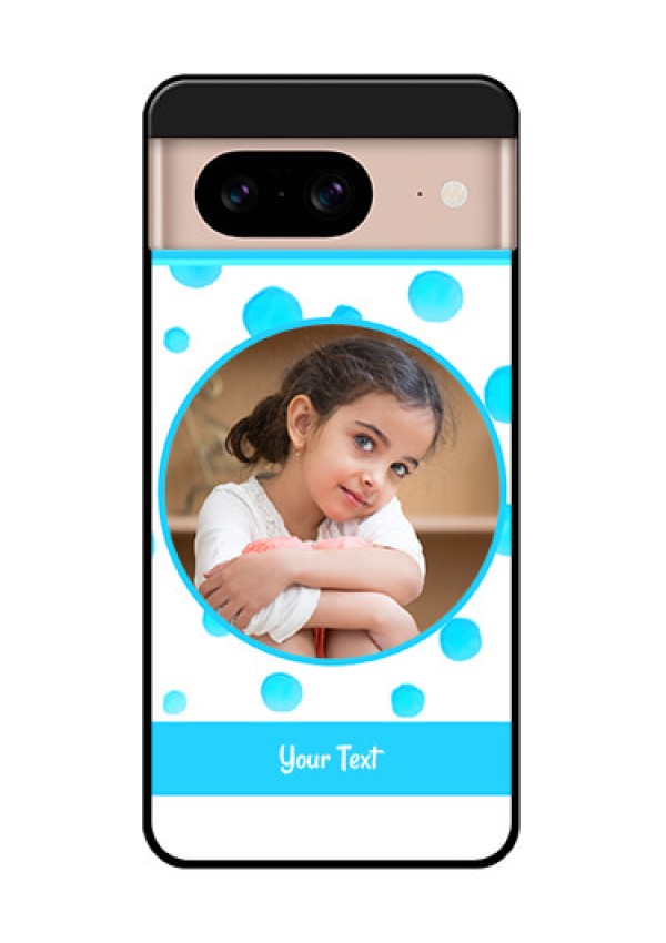 Google Pixel 8 5G Custom Glass Phone Case - Blue Bubbles Pattern Design