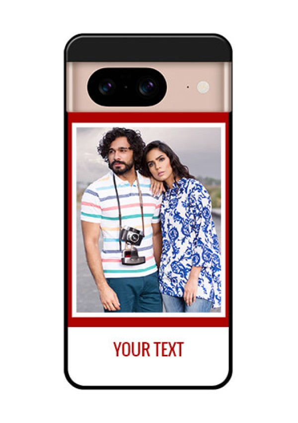 Google Pixel 8 5G Custom Glass Phone Case - Red Color Design