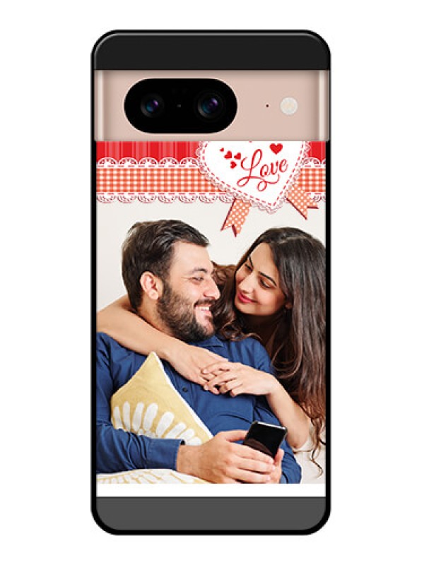 Custom Google Pixel 8 5G Custom Glass Phone Case - Red Love Pattern Design