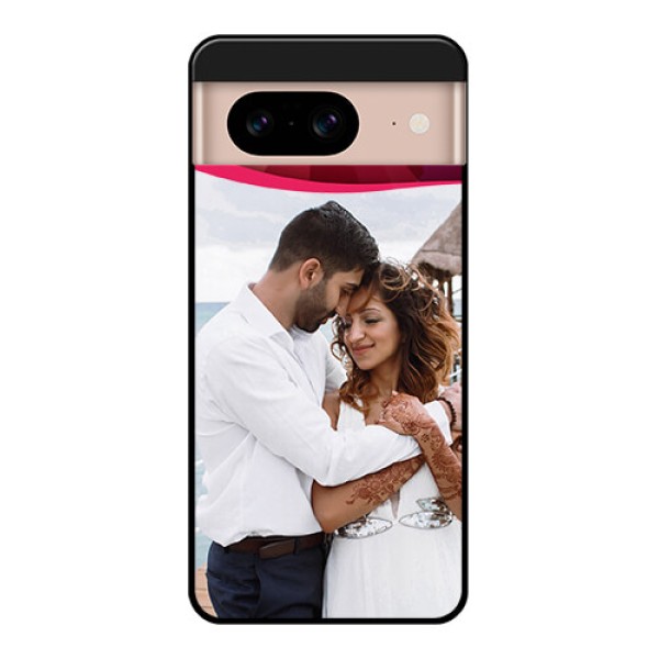 Google Pixel 8 5G Custom Glass Phone Case - Red Abstract Design