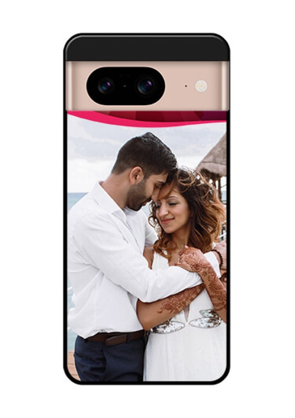 Google Pixel 8 5G Custom Glass Phone Case - Red Abstract Design