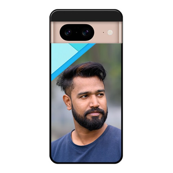 Google Pixel 8 5G Custom Glass Phone Case - Blue Pattern Design