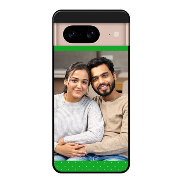 Google Pixel 8 5G Custom Glass Phone Case - Green Pattern Design