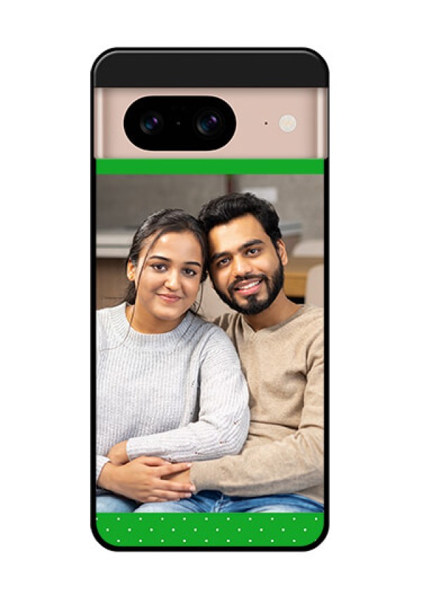 Google Pixel 8 5G Custom Glass Phone Case - Green Pattern Design