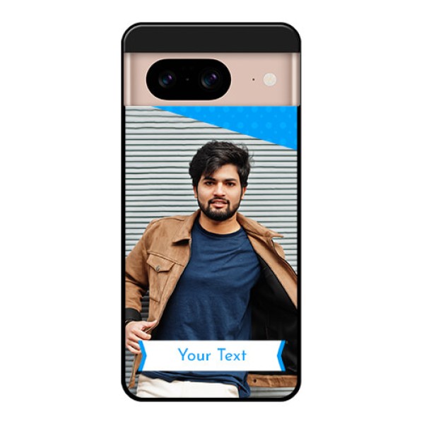 Google Pixel 8 5G Custom Glass Phone Case - Simple Blue Color Design