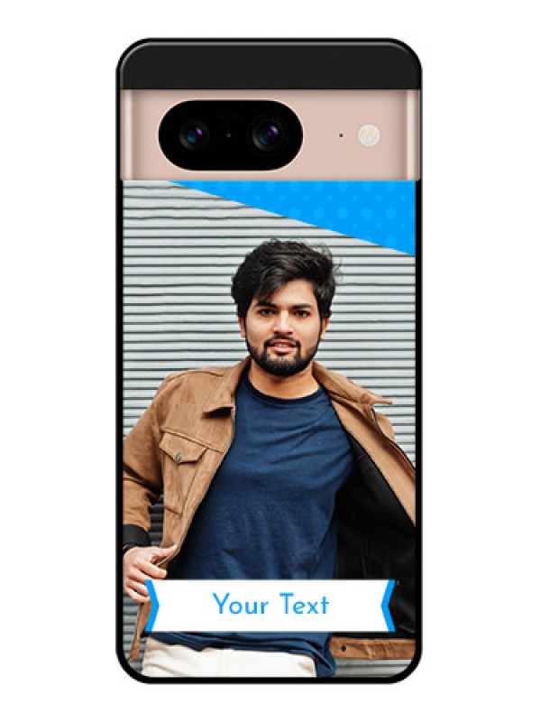 Custom Google Pixel 8 5G Custom Glass Phone Case - Simple Blue Color Design