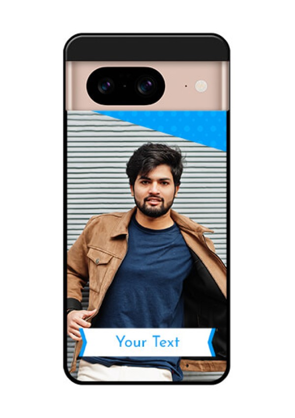 Google Pixel 8 5G Custom Glass Phone Case - Simple Blue Color Design