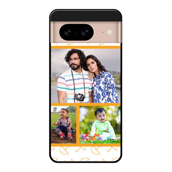 Google Pixel 8 5G Custom Glass Phone Case - Yellow Pattern Design