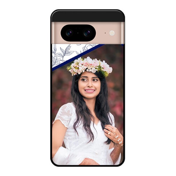 Google Pixel 8 5G Custom Glass Phone Case - Classy Floral Design