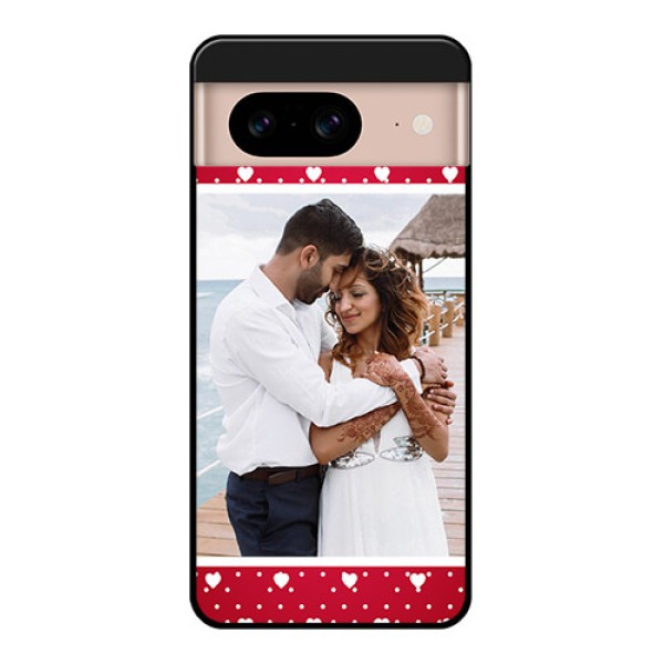 Google Pixel 8 5G Custom Glass Phone Case - Hearts Mobile Case Design