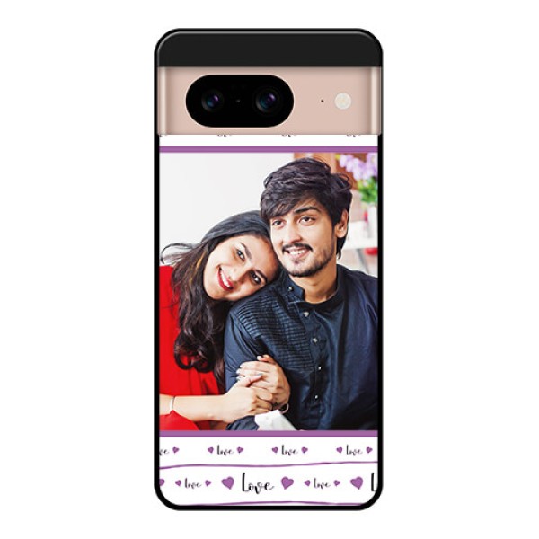 Google Pixel 8 5G Custom Glass Phone Case - Couples Heart Design