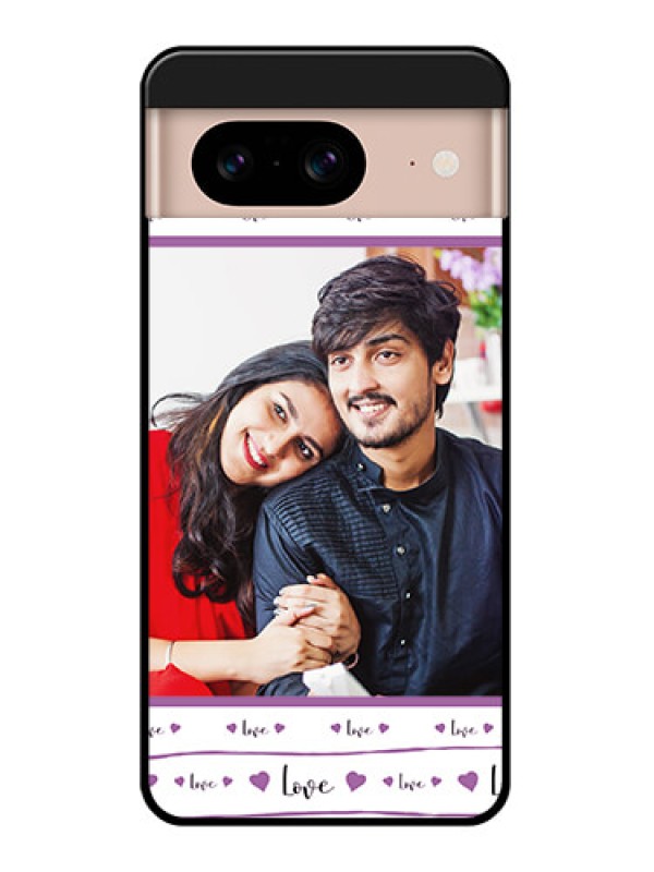 Custom Google Pixel 8 5G Custom Glass Phone Case - Couples Heart Design