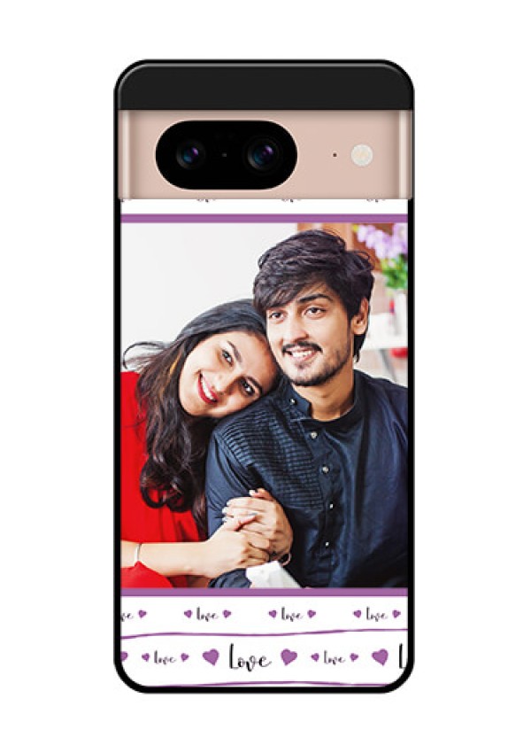 Google Pixel 8 5G Custom Glass Phone Case - Couples Heart Design