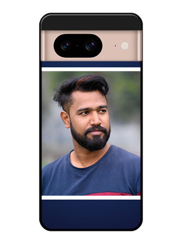 Custom Google Pixel 8 5G Custom Glass Phone Case - Simple Royal Blue Design