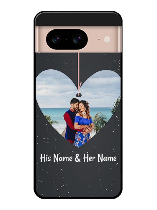 Custom Google Pixel 8 5G Custom Glass Phone Case - Hanging Heart Design