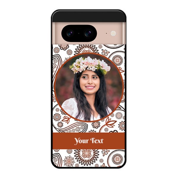 Google Pixel 8 5G Custom Glass Phone Case - Abstract Flower Design