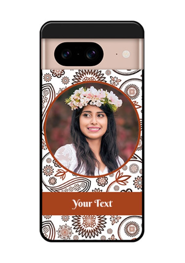 Google Pixel 8 5G Custom Glass Phone Case - Abstract Flower Design