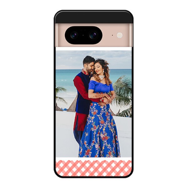 Google Pixel 8 5G Custom Glass Phone Case - Pink Pattern Design