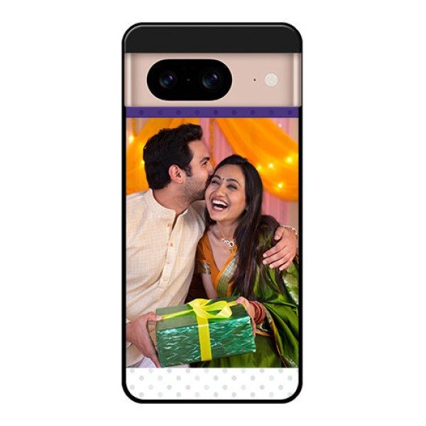 Google Pixel 8 5G Custom Glass Phone Case - Violet Colored Pattern Design